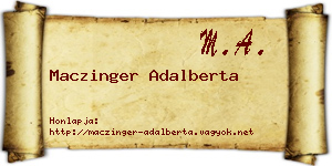Maczinger Adalberta névjegykártya